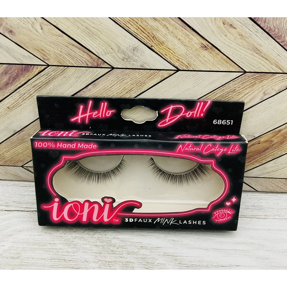 Eyelashes IONI 3D Faux Mink False Fake Lashes Natural Cateye Lite 68651